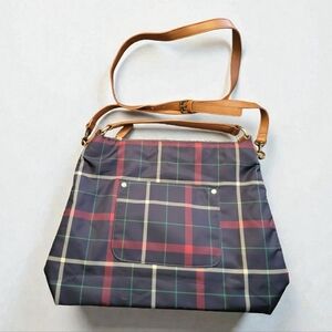 SALE Talbots Plaid Crossbody Convertible Shoulder Bag Purse Faux Leather Straps
